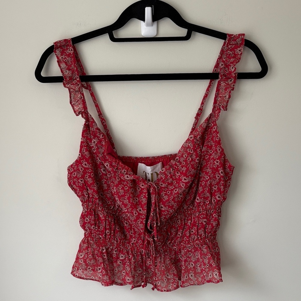 TJD Red Floral Crop